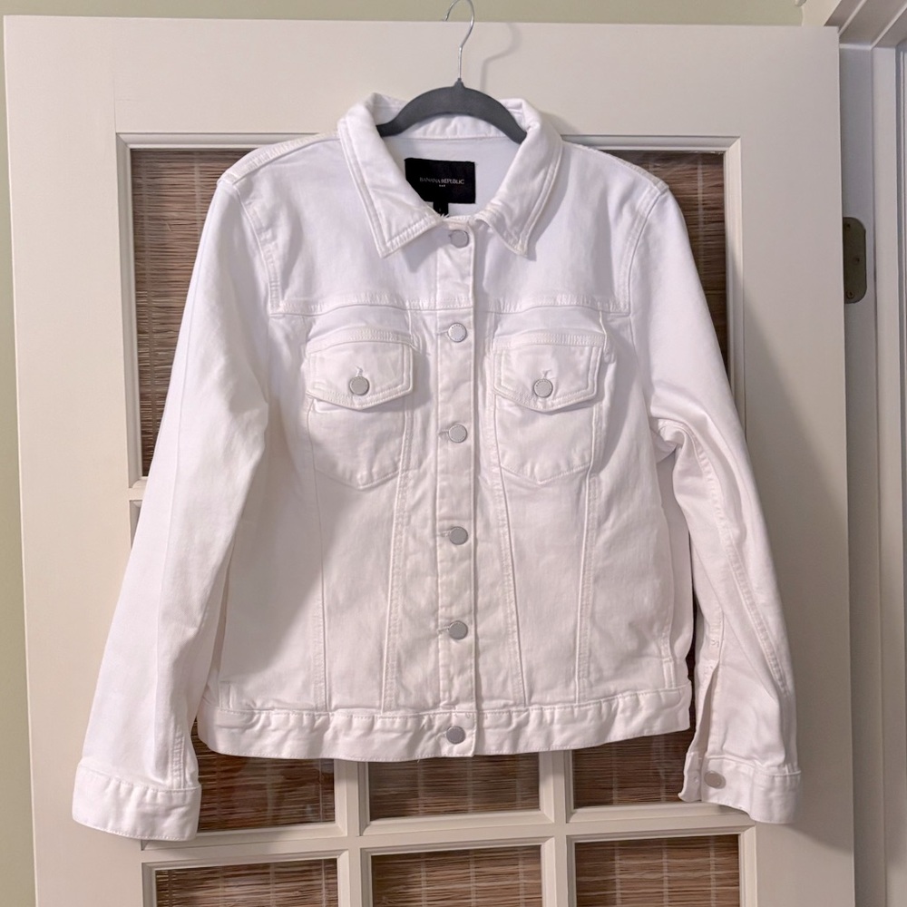 Banana Republic Factory white denim jacket